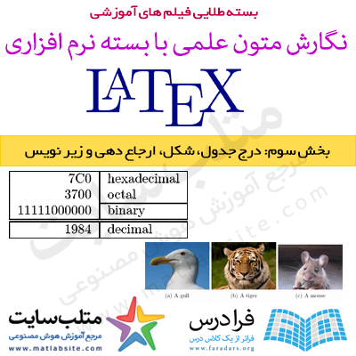 فیلم آموزشی جامع درج جدول، شکل، ارجاع دهی و زیر نویس ها در LaTeX (به زبان فارسی)